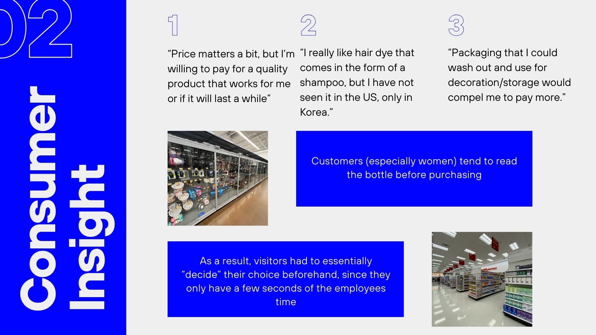 Consumer quotes about product preferences